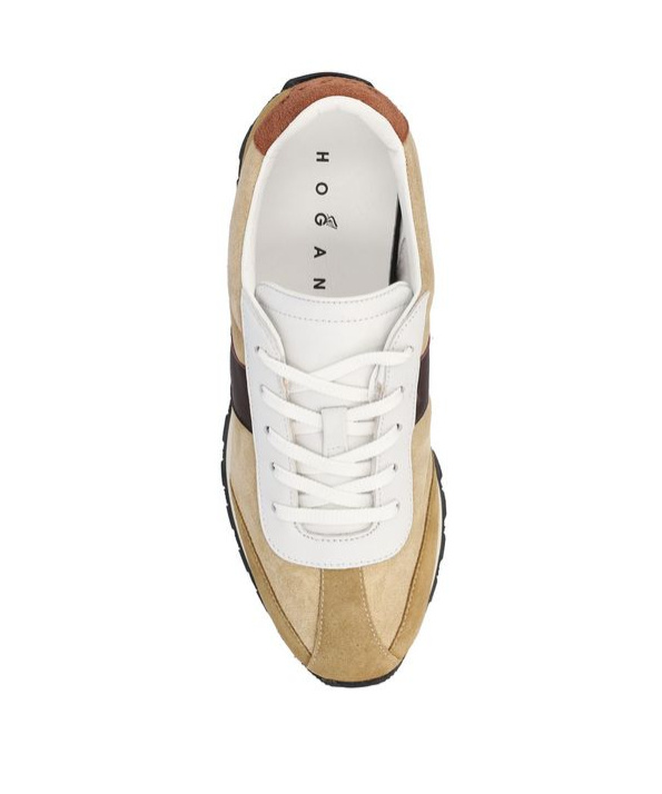 Hogan H671 Panelled Suede Sneakers In Nude