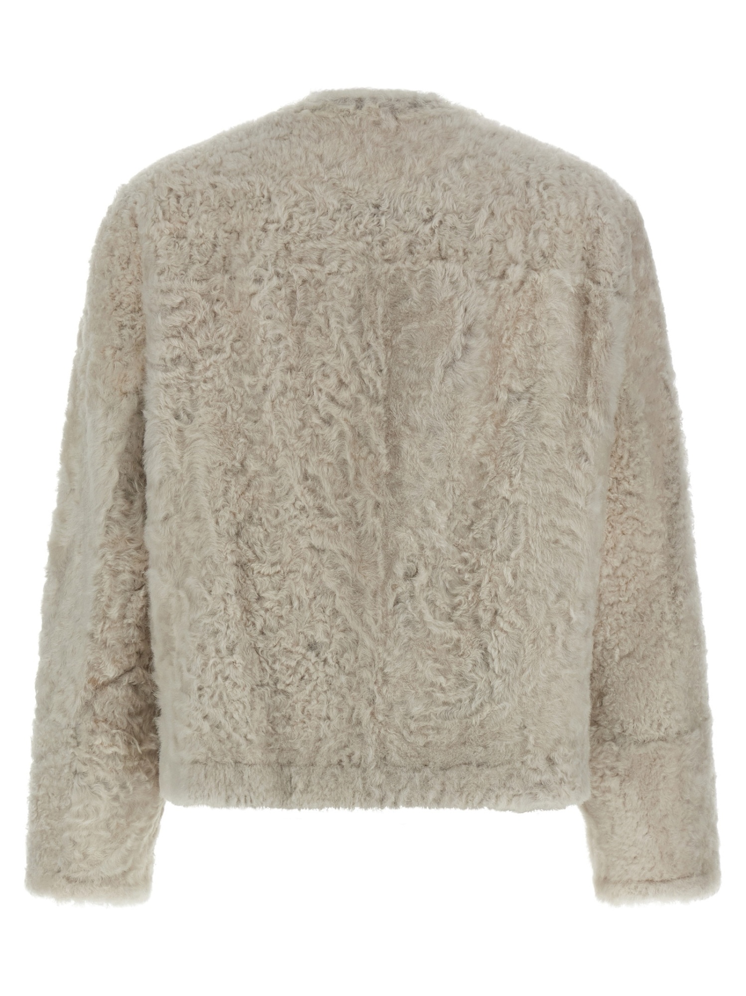 Brunello Cucinelli Reversible Faux Fur Double-breasted Jacket In Neutral