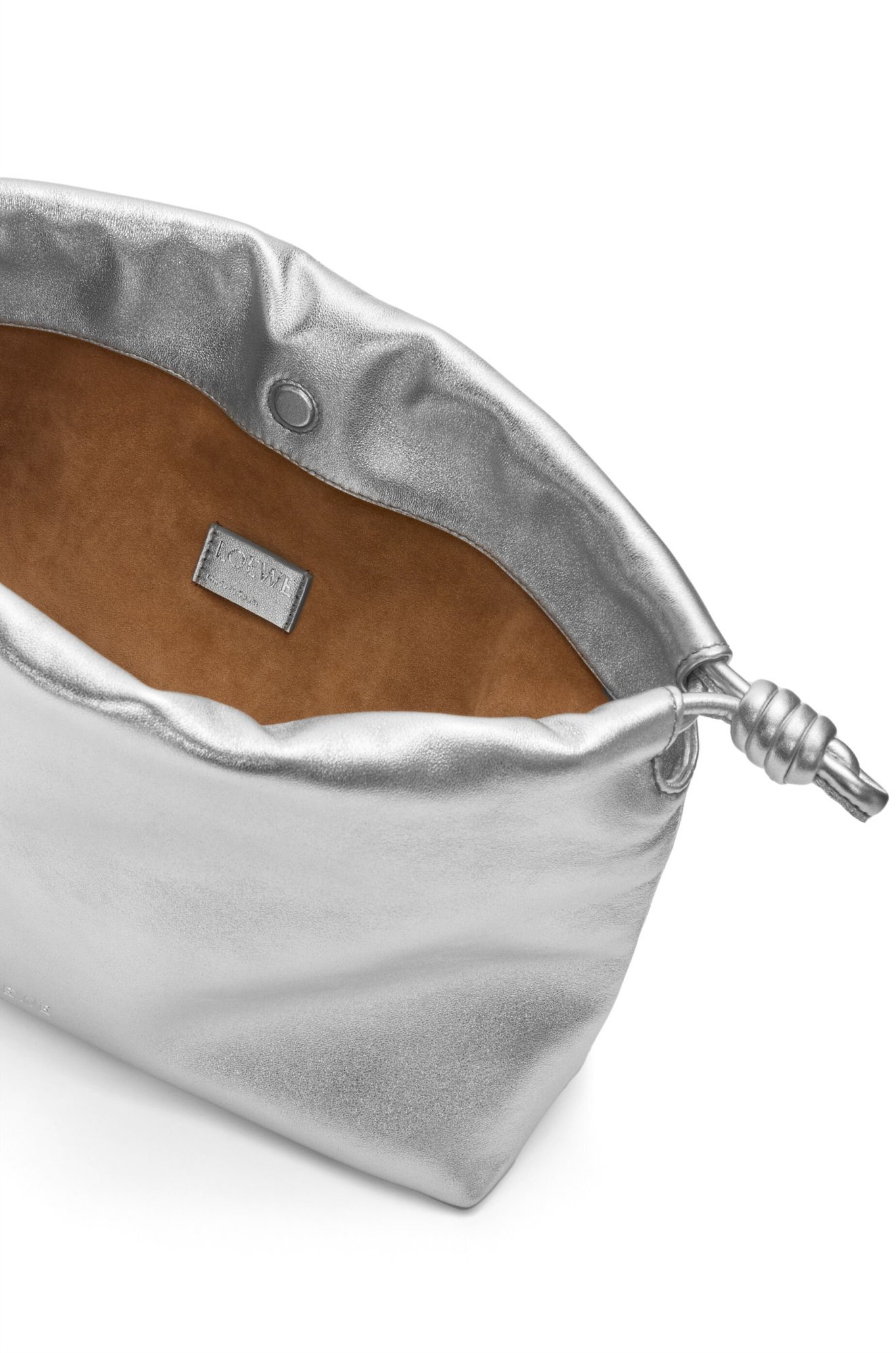Shop Loewe Medium Flamenco Purse In Laminated Lambskin In White
