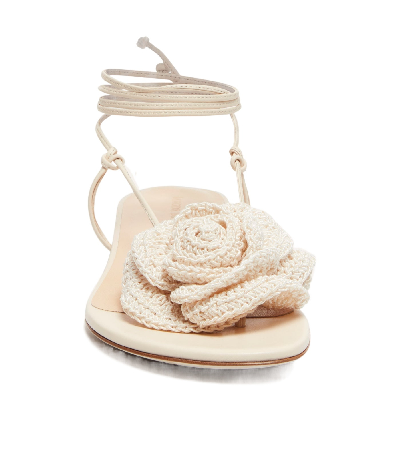 Magda Butrym Flat Sandal Crochet Flowers In Nude