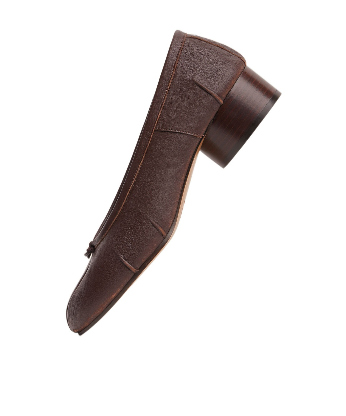 Maison Margiela Ballerina Shoes In Soft Textured Leather In Brown