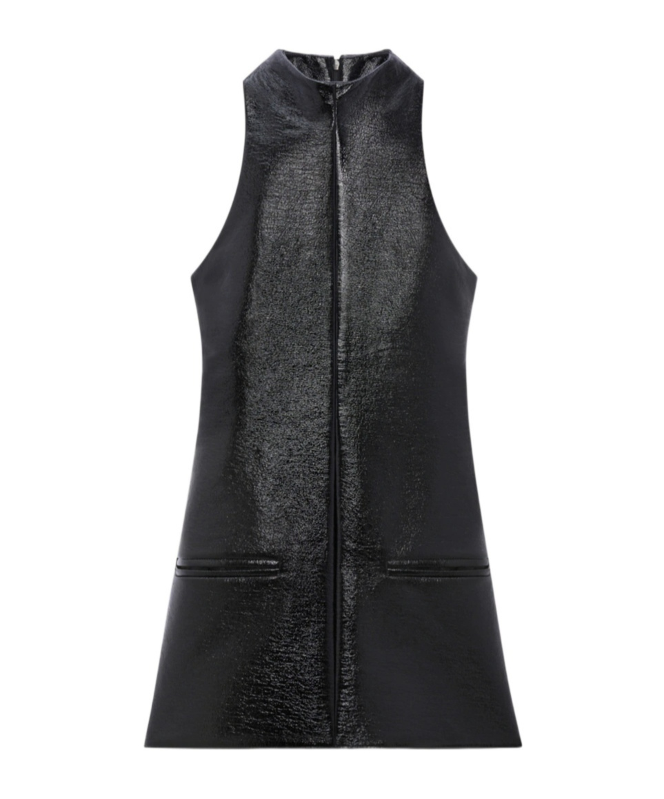 Courrèges Courreges 2 Pockets Vinyl A-line Dress Women In Black