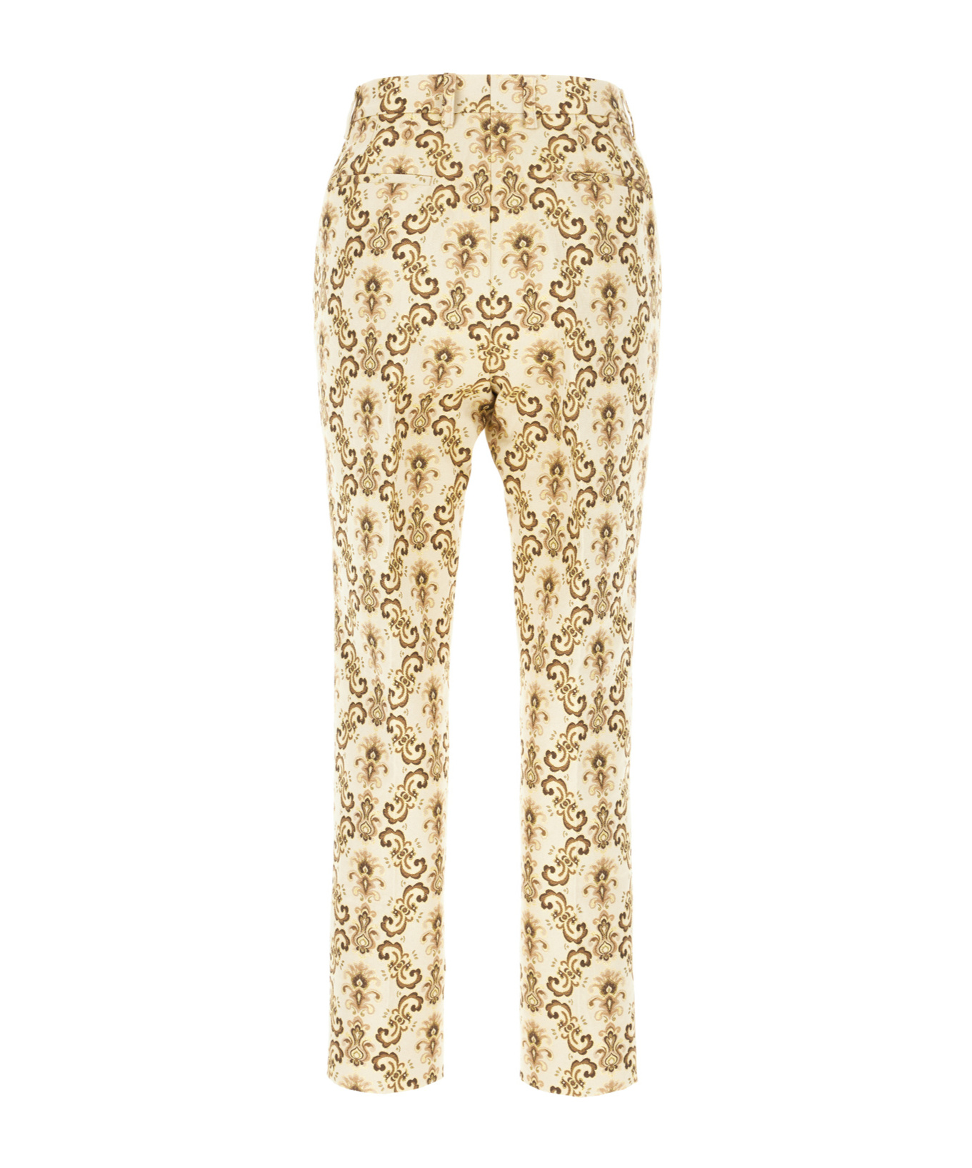 Etro Embroidered Pants In Polyester Blend In Nude