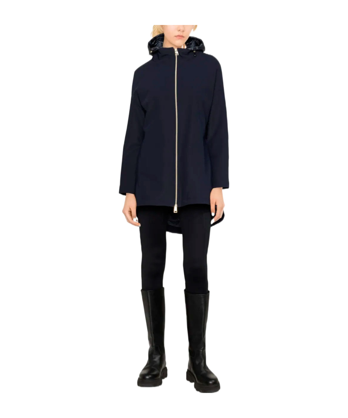 Herno Laminar Hooded Parka Coat In Black
