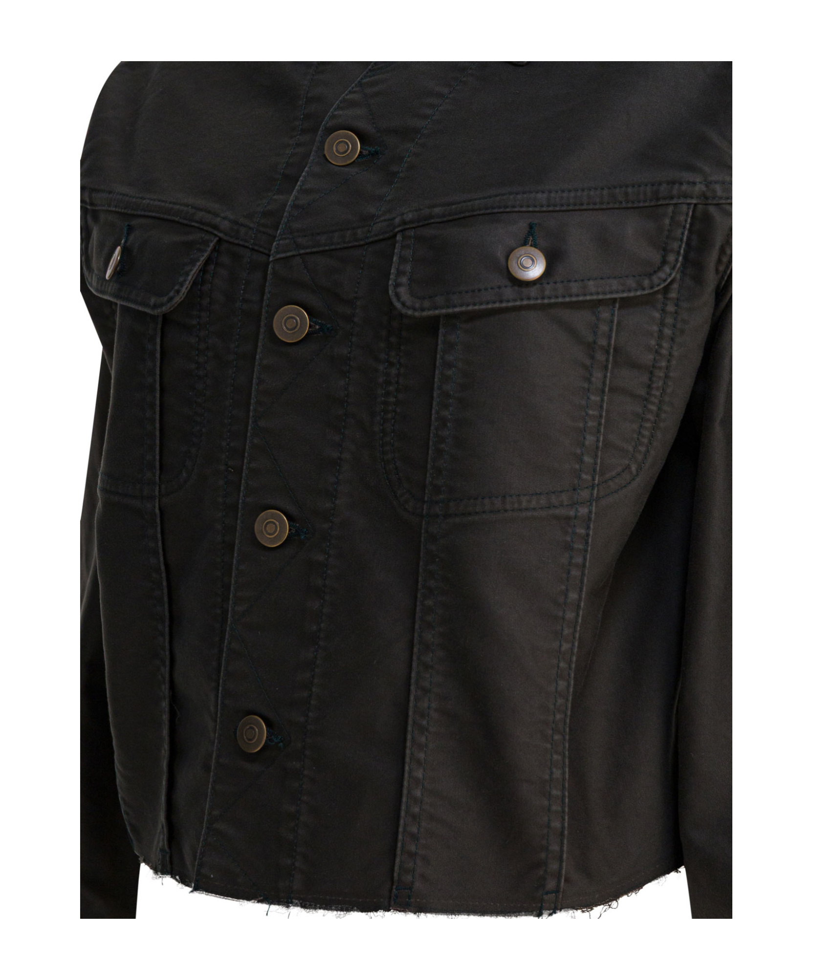 Maison Margiela Denim Jacket With Collared Design And Pockets In Black