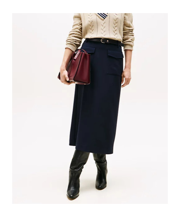 Tommy Hilfiger Tailored Midi Skirt In Blue