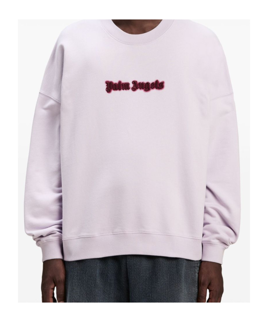 Palm Angels Logo-print Cotton Sweatshirt In Purple