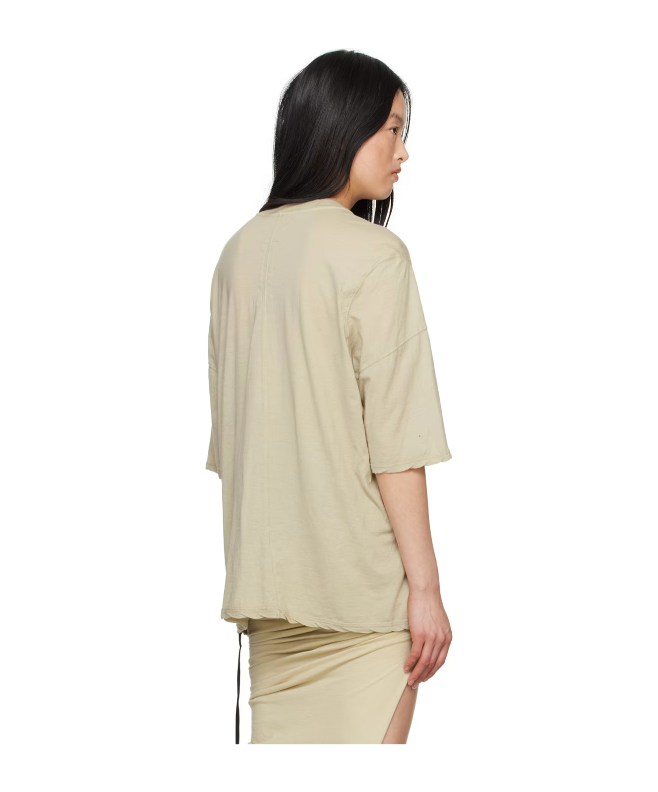 Rick Owens Drkshdw Rib T-shirt With Round Neck In Gray