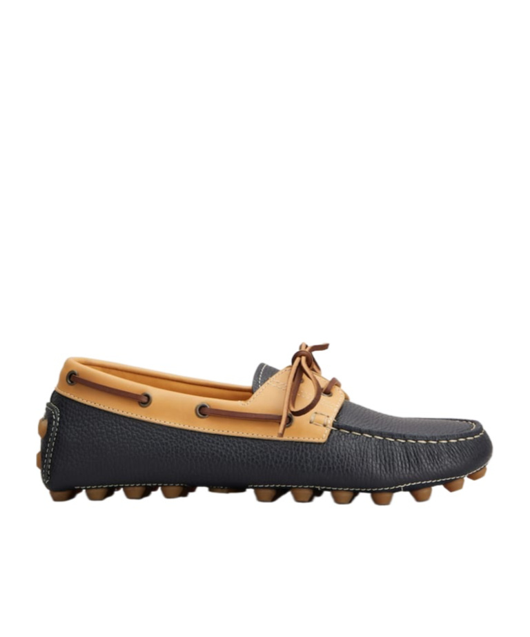Tod's Gommino Bubble Leather Lace Up Boat Shoe In Blue