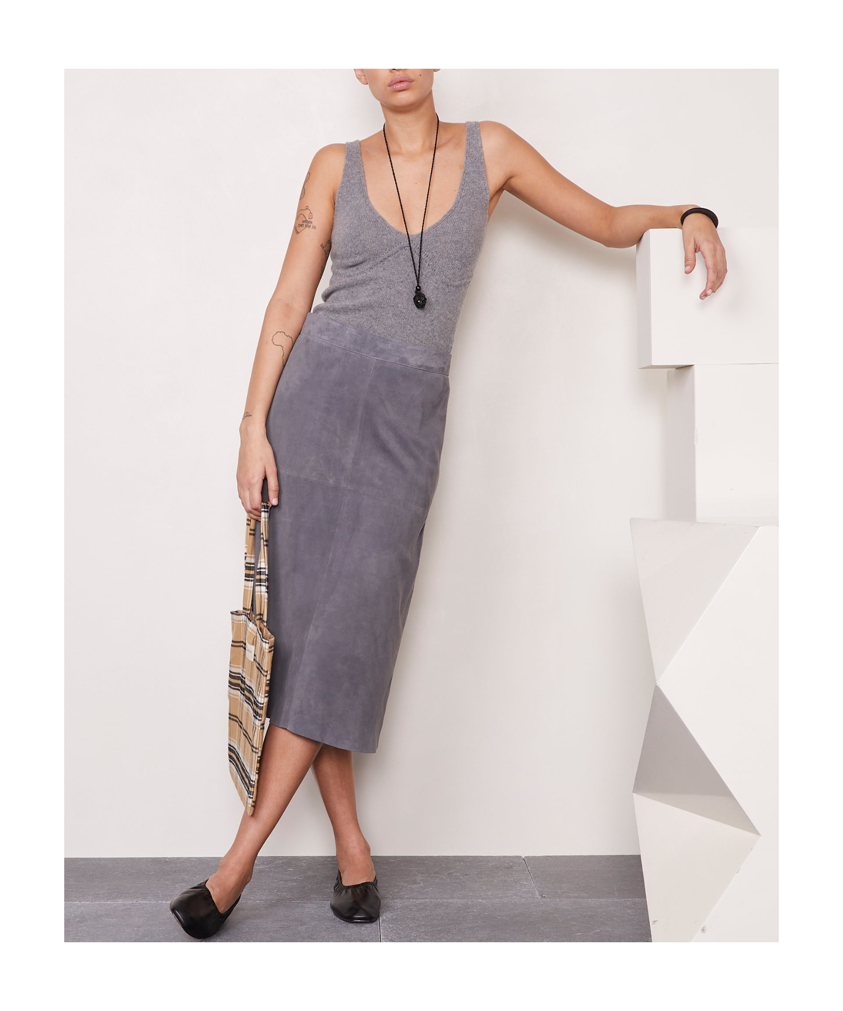 Shop Officine Generale Loane Tank Top In Gray