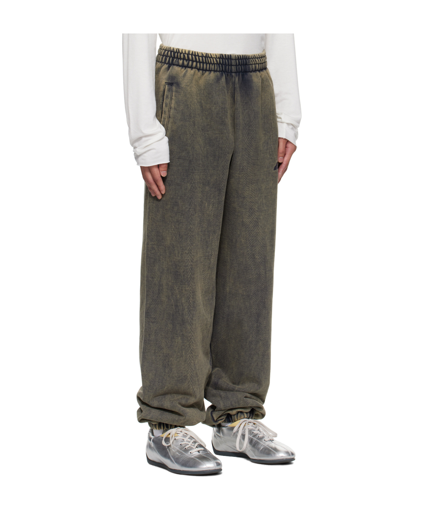 We11 Done Teddy Id Jogger Sweatpants In Gray