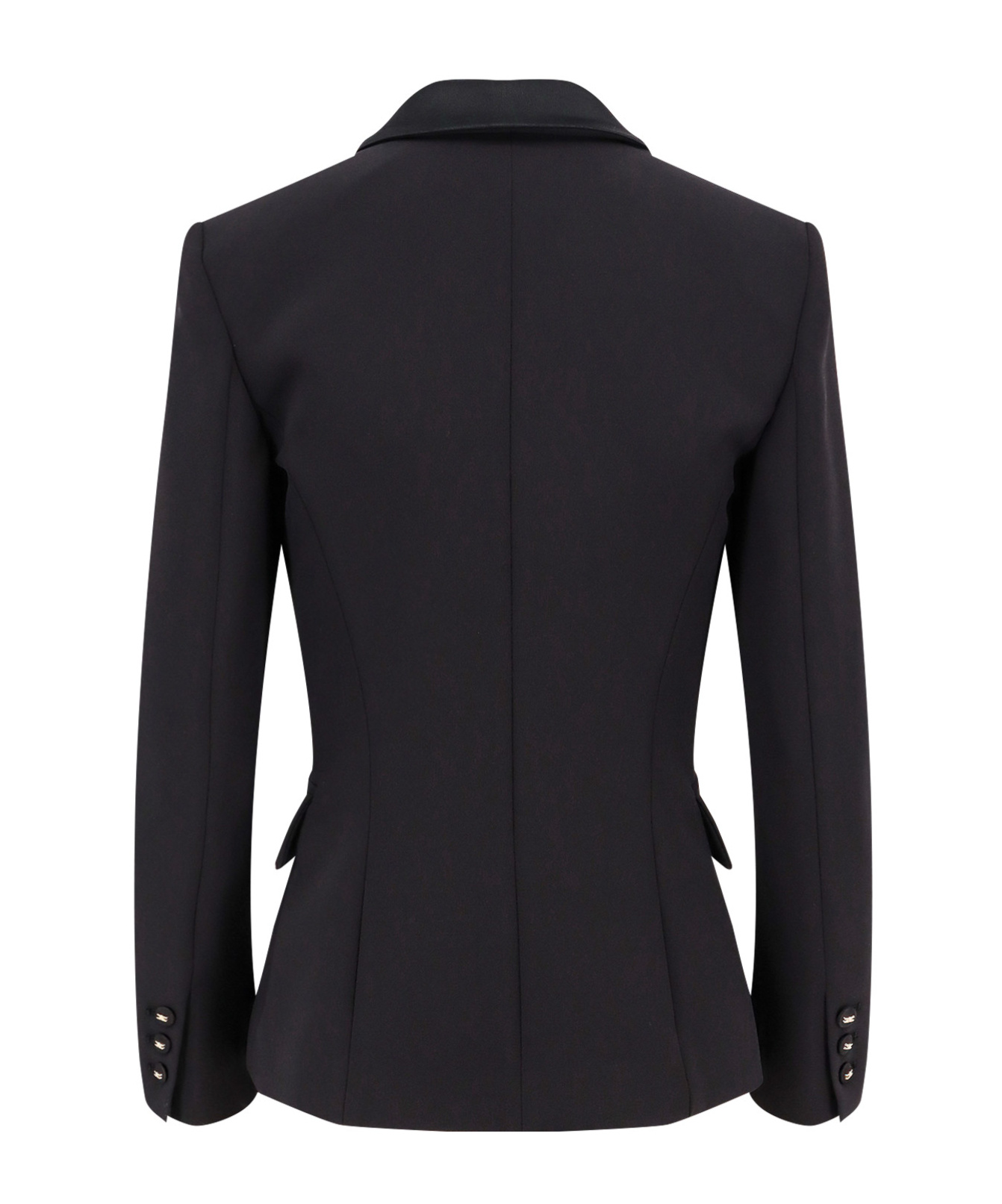 ELISABETTA FRANCHI SATIN-LAPEL CREPE BLAZER