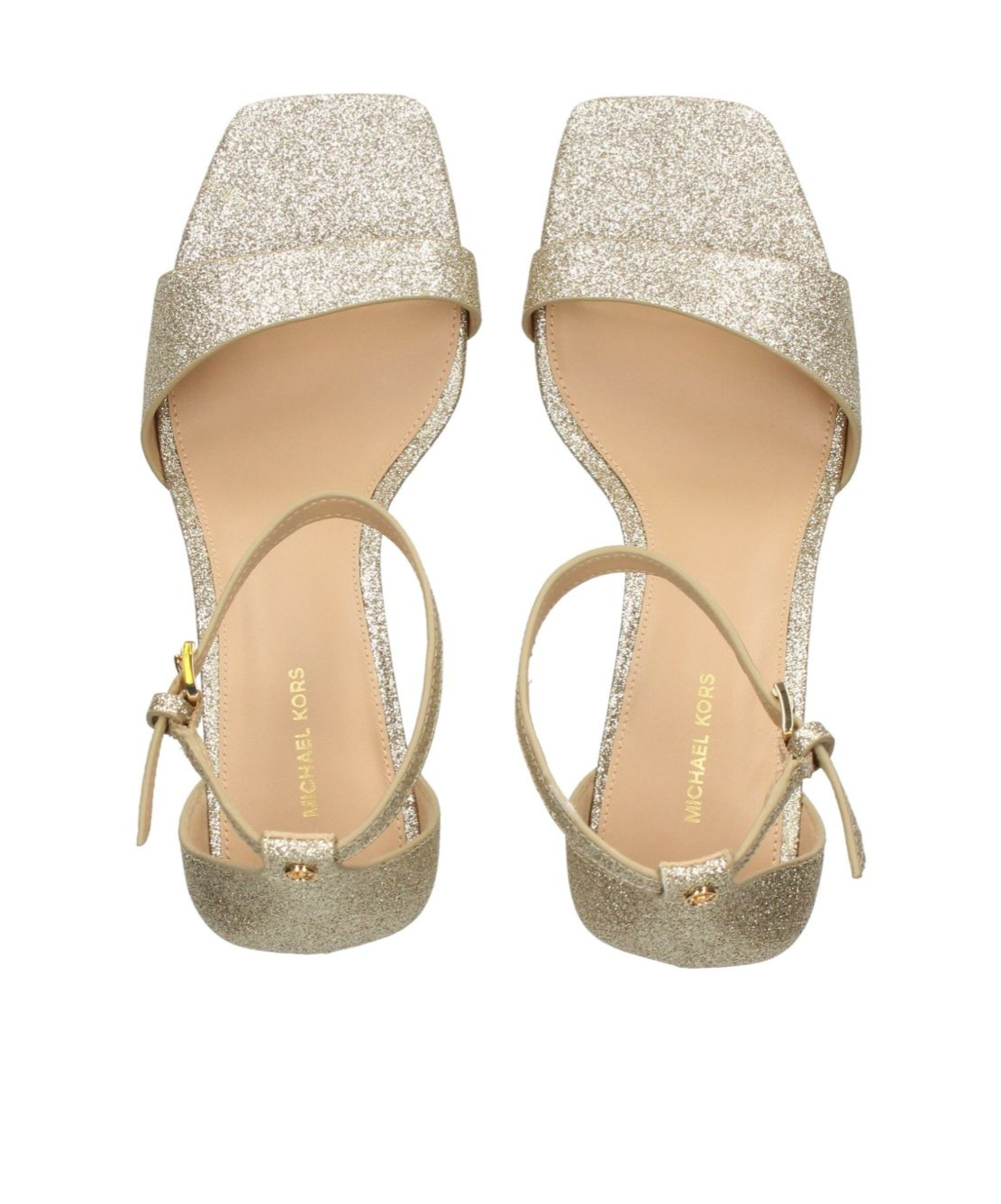Michael Kors Glitter-embellished Sandals In Neutral
