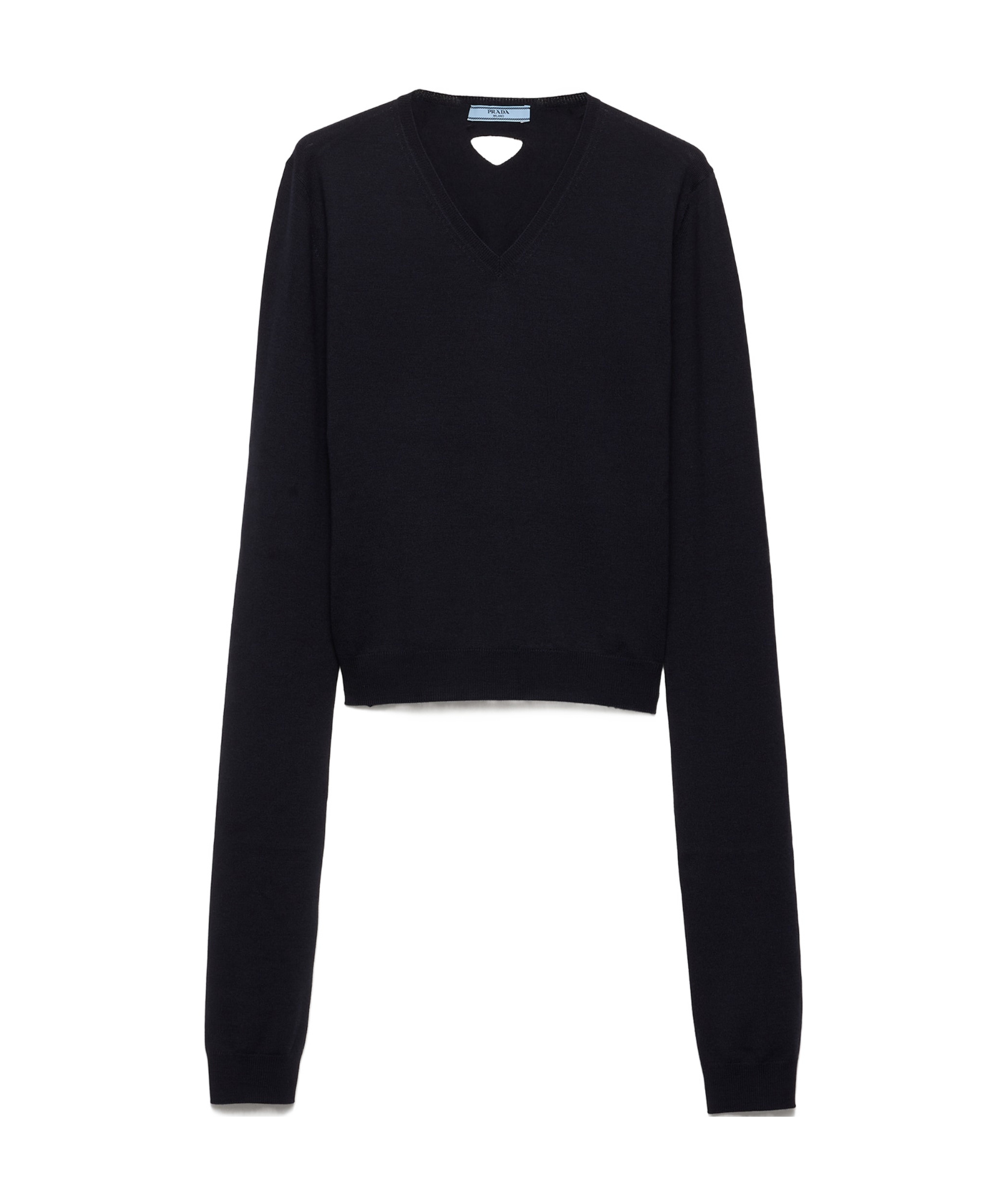 Prada Wool V-neck Sweater In Blue