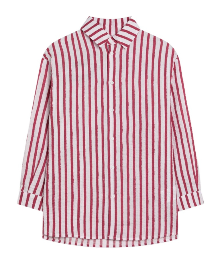 Douuod Striped Shirt In White Red