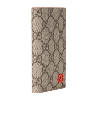 Gucci Orange Interior Gg Long Card Case In Brown