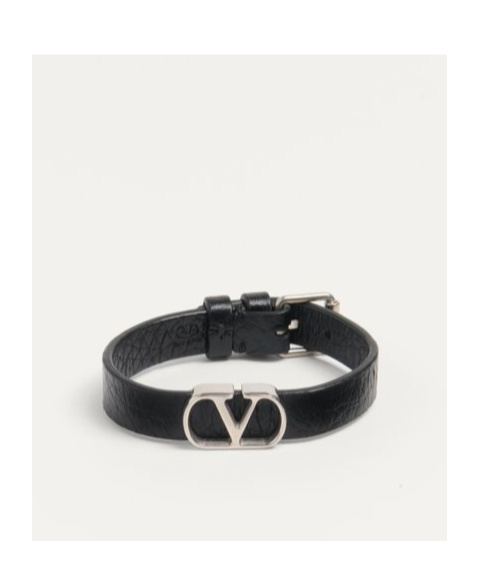 Valentino Logo Bracelet In Black