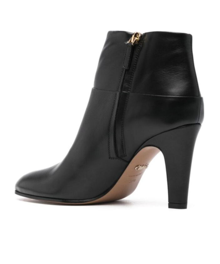 Chloé Eve 85 Heeled Leather Ankle Boots In Black