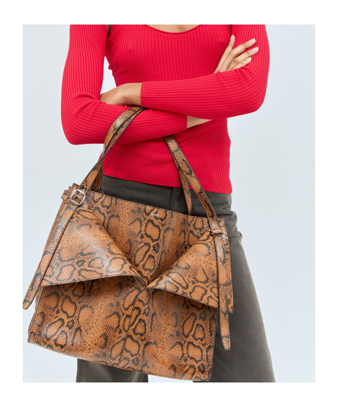 Shop Coperni Embossed Top Handle Bag In Brown