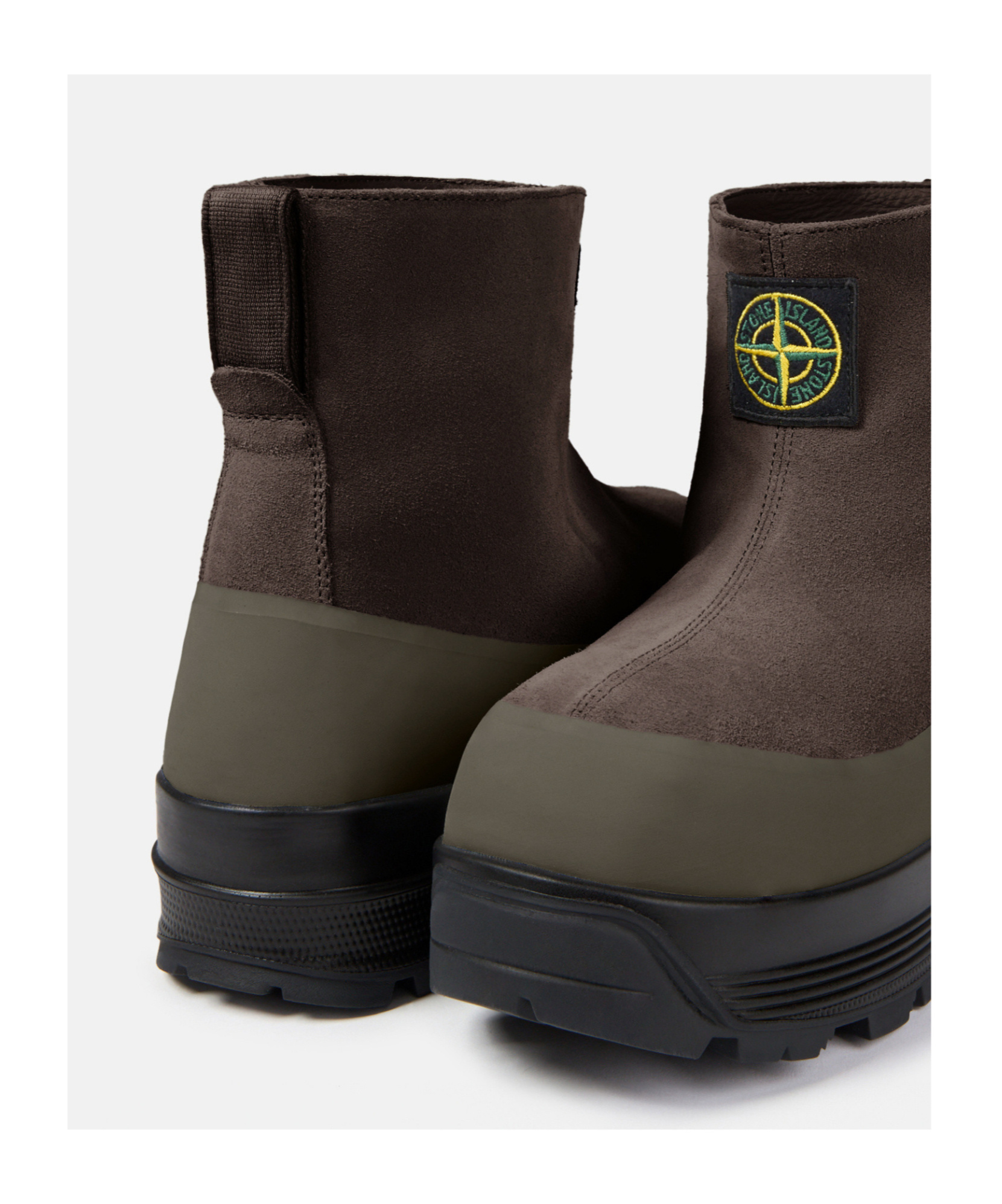 Stone Island Ankle Boot With Vibram Sole For Shock Absorption In Green