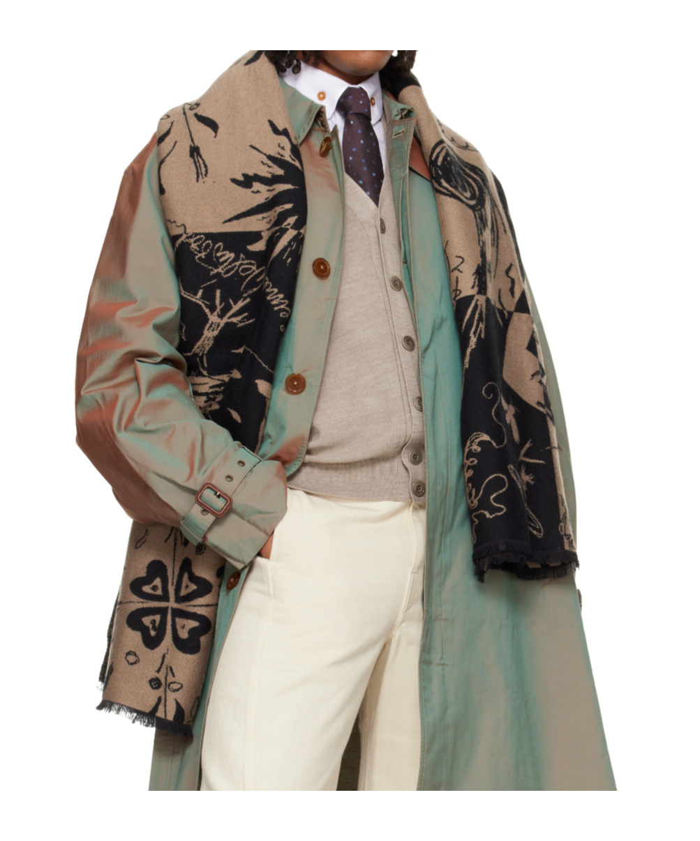 Vivienne Westwood Short Tassel Scarf In Black