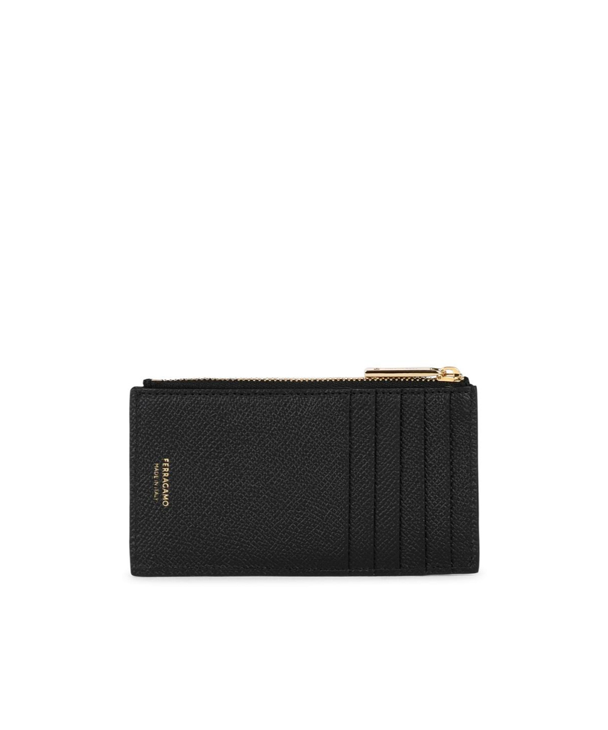 Ferragamo Gancini Leather Cardholder In Black
