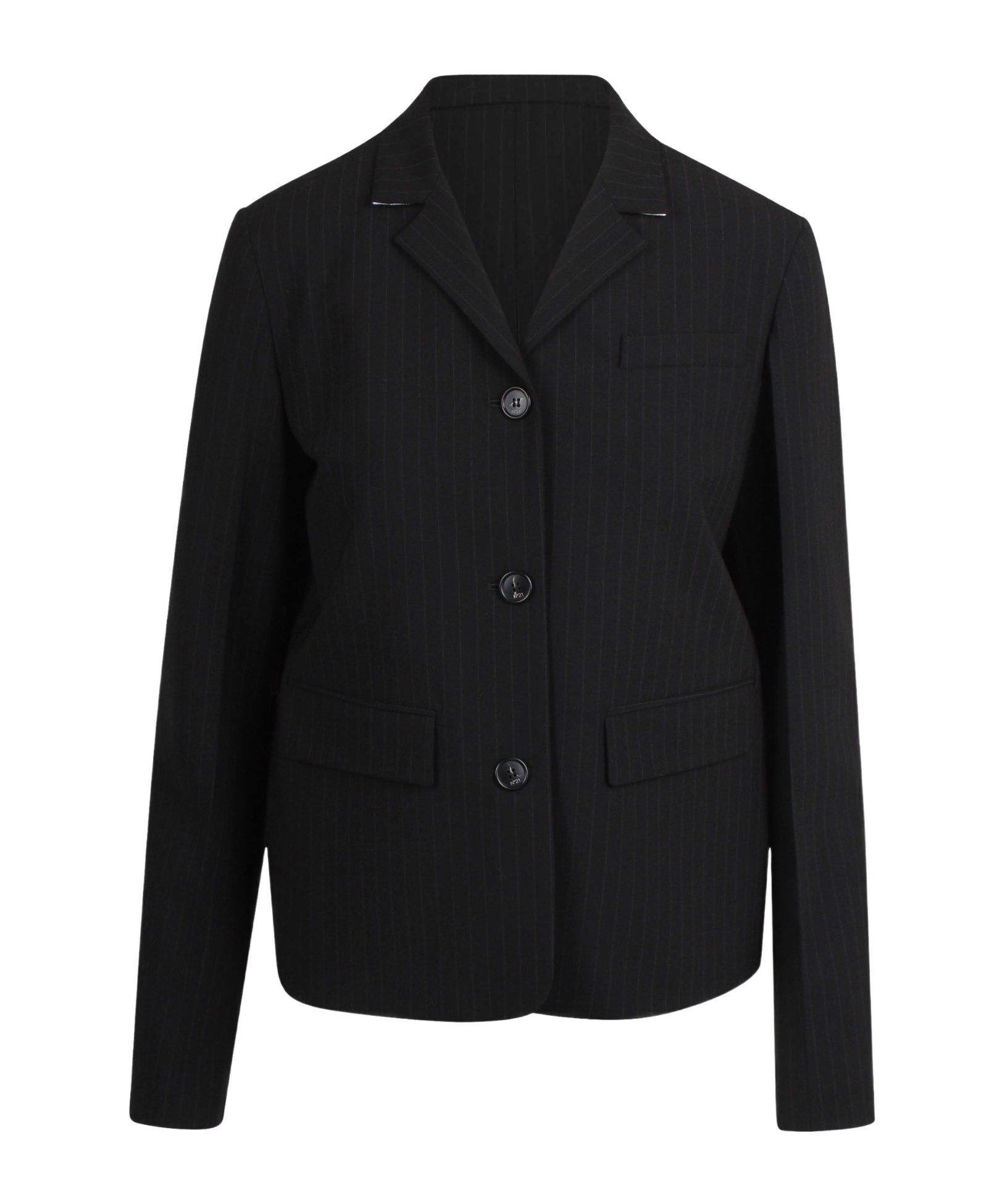 N°21 Striped Suit Jacket In Black