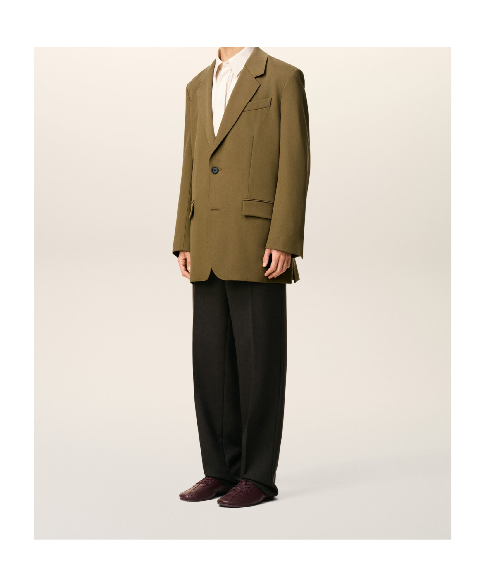 Ami Alexandre Mattiussi Wool Long-sleeved Blazer In Brown