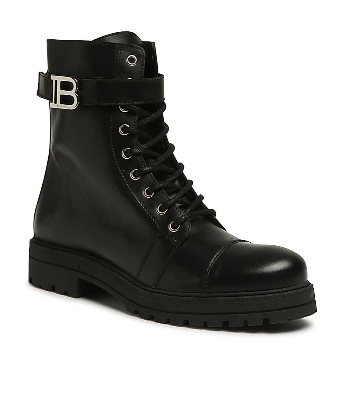 Balmain Logo-plaque Ankle Boots In Black