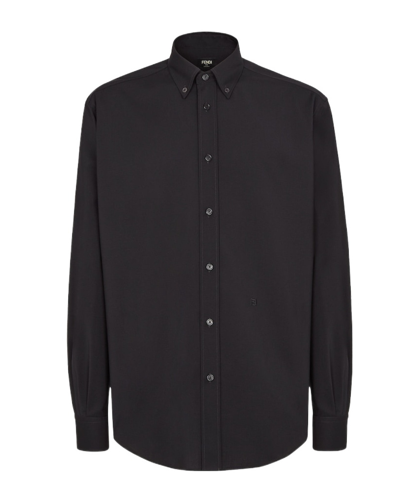 Fendi Wool Shirt Long Sleeves In Black
