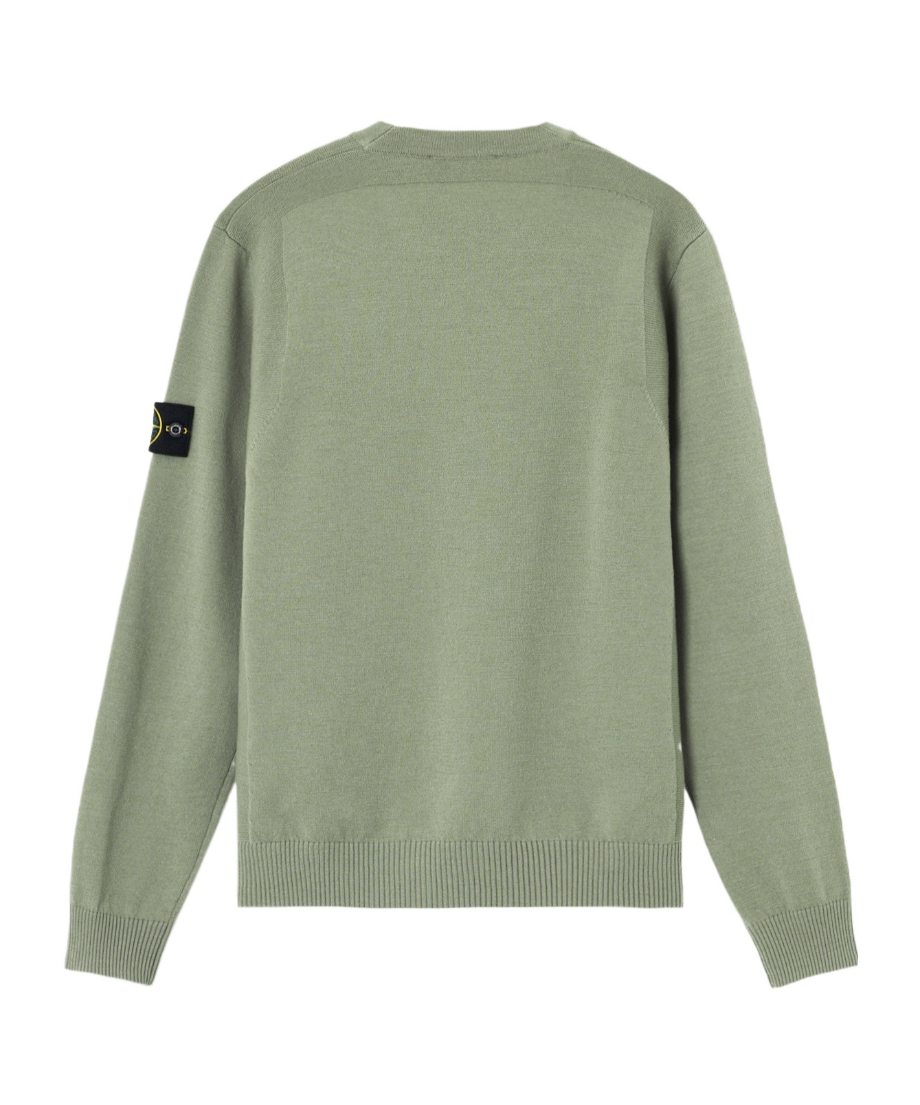 Stone Island Crewneck Jumper With Reverse Stitch Details In Green