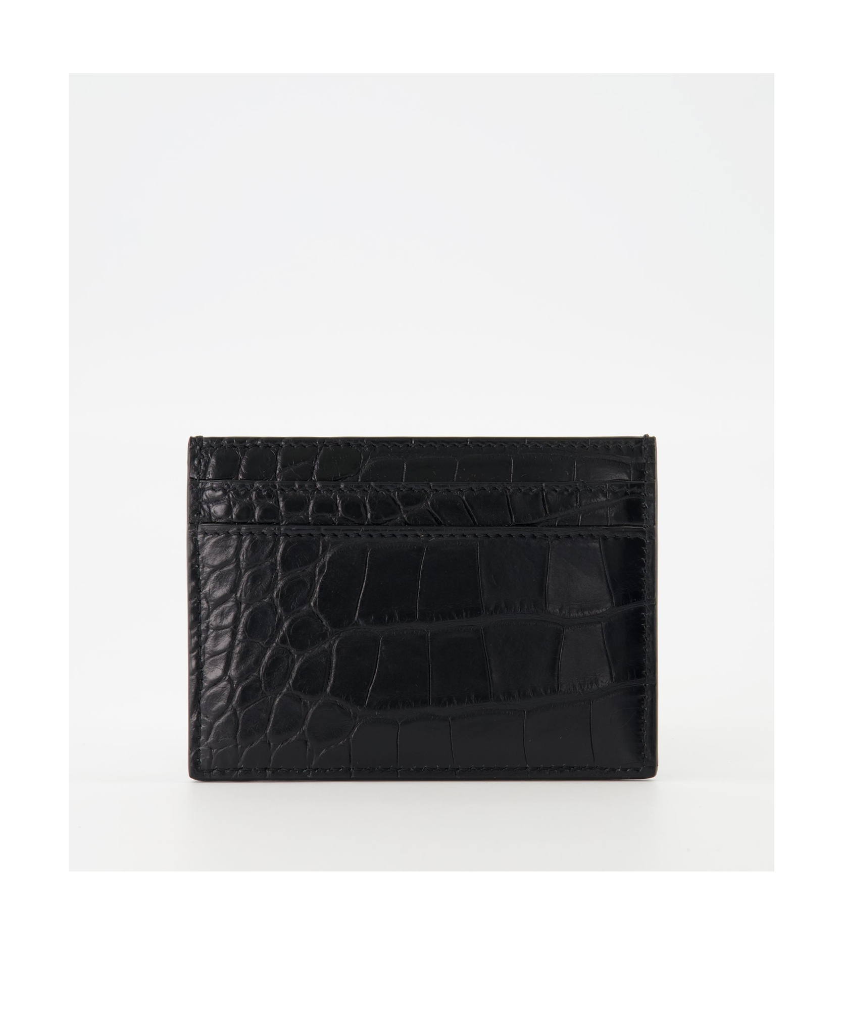 Saint Laurent Embossed Leather Wallet In Black