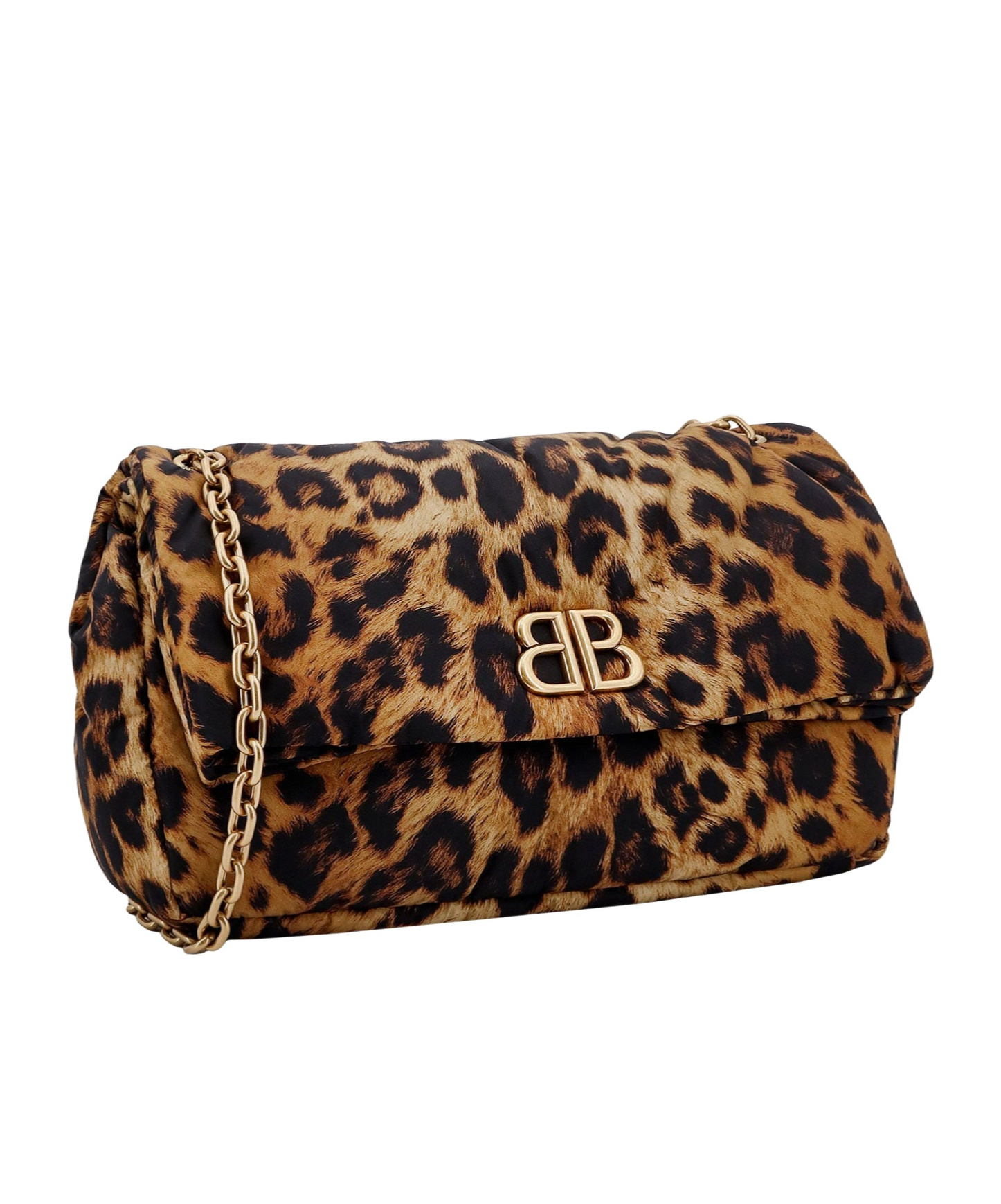 Balenciaga Monaco Leopard-print Shoulder Bag In Brown