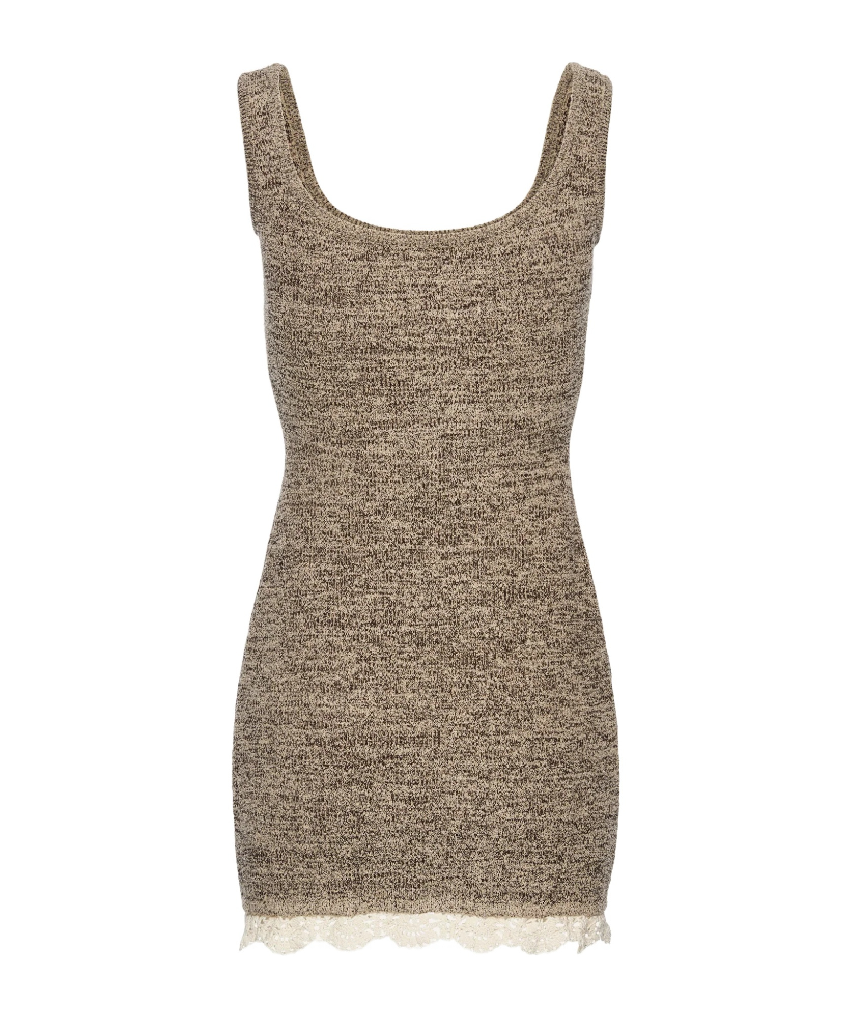 Magda Butrym Women Melange Brown Knit Mini Dress In Neutral