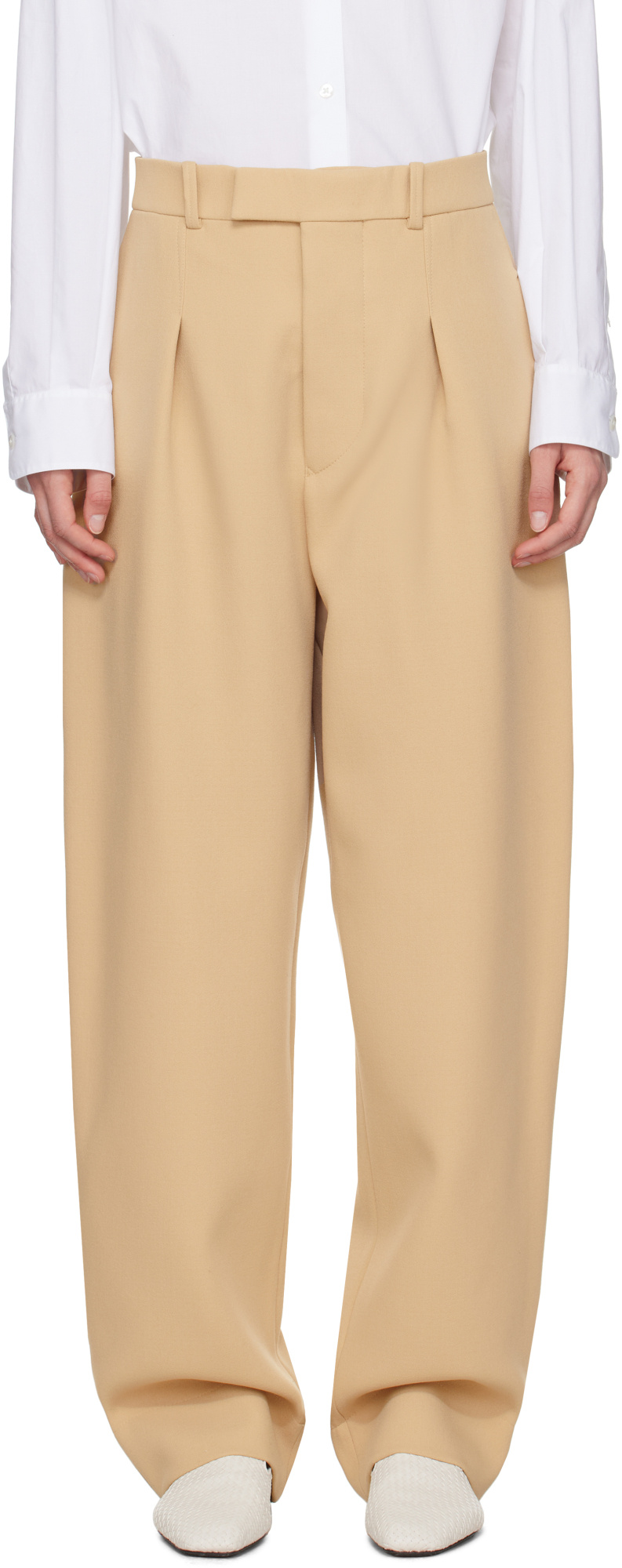 Shop Wardrobe.nyc Wide-leg Dart-detail Trousers