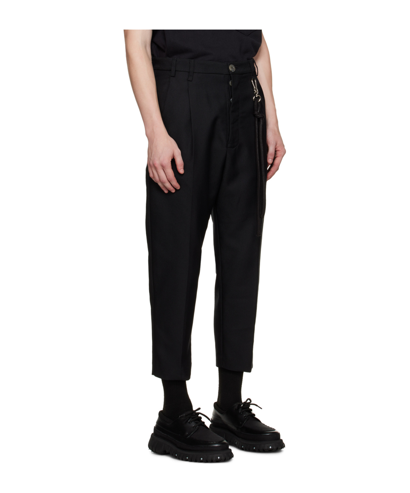 SONG FOR THE MUTE PLEATED CROPPED WOOL TROUSERS 