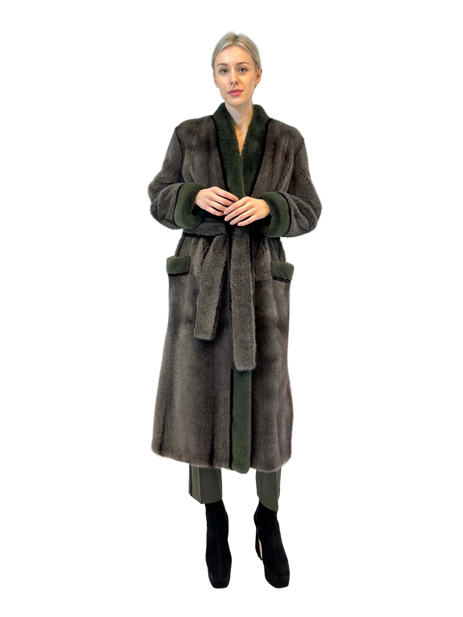 Liska Long-sleeved Fur In Black