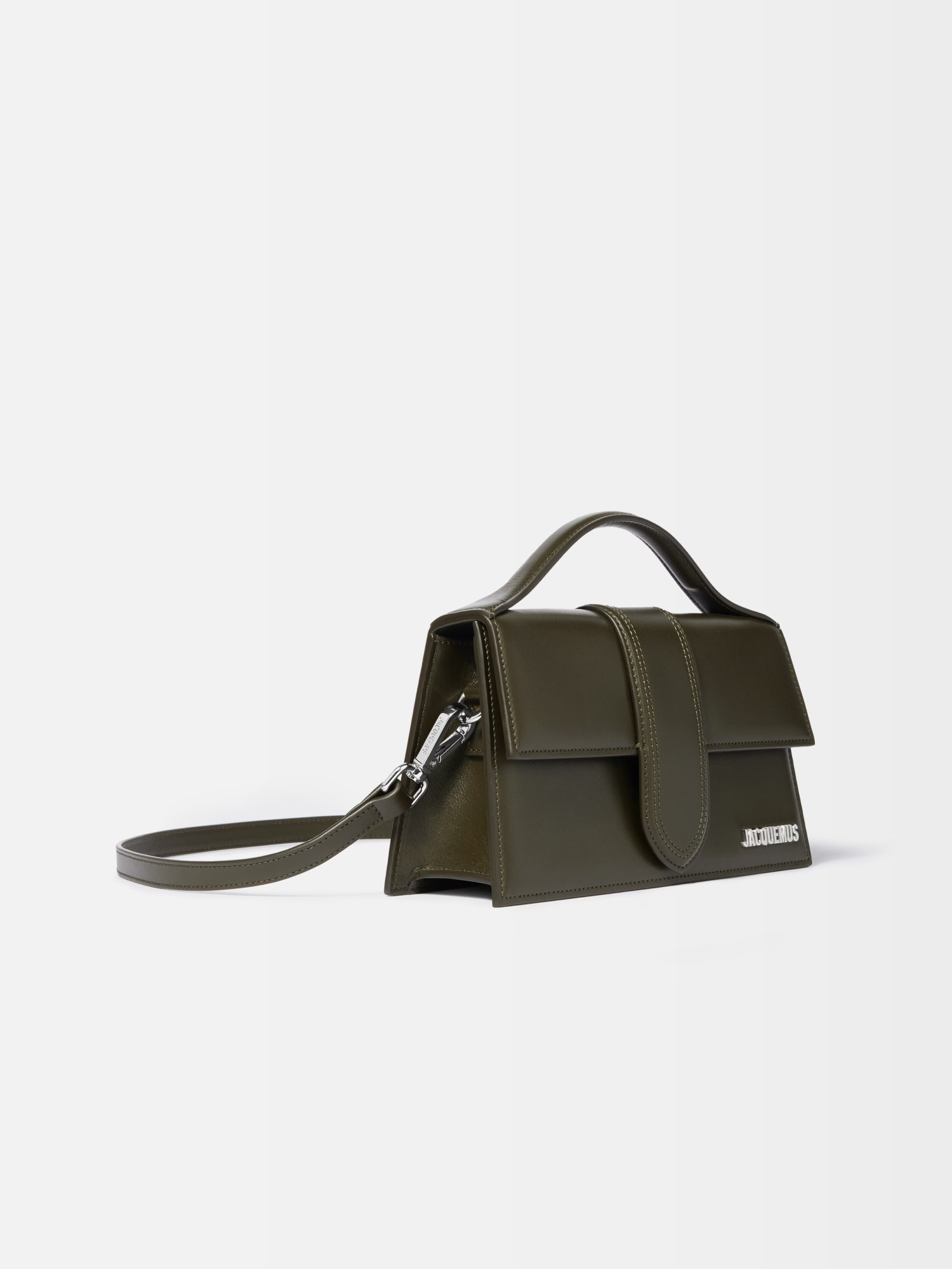 Jacquemus Dark Khaki Bambino Large Crossbody Bag In Green