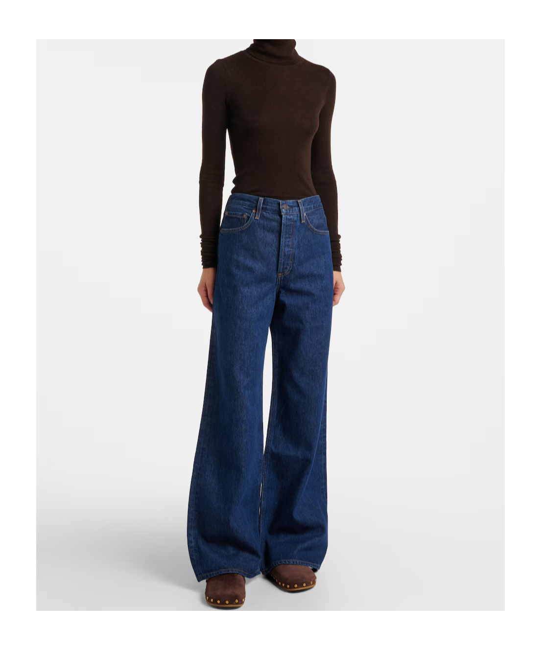 Agolde Dame High-rise Wide-leg Denim Trousers In Blue