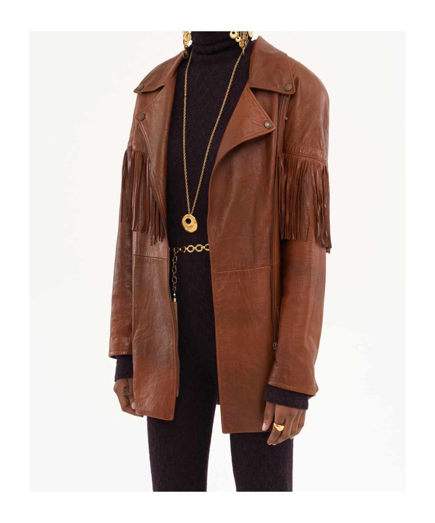 Chloé Belt Tassel Jacket In Brown
