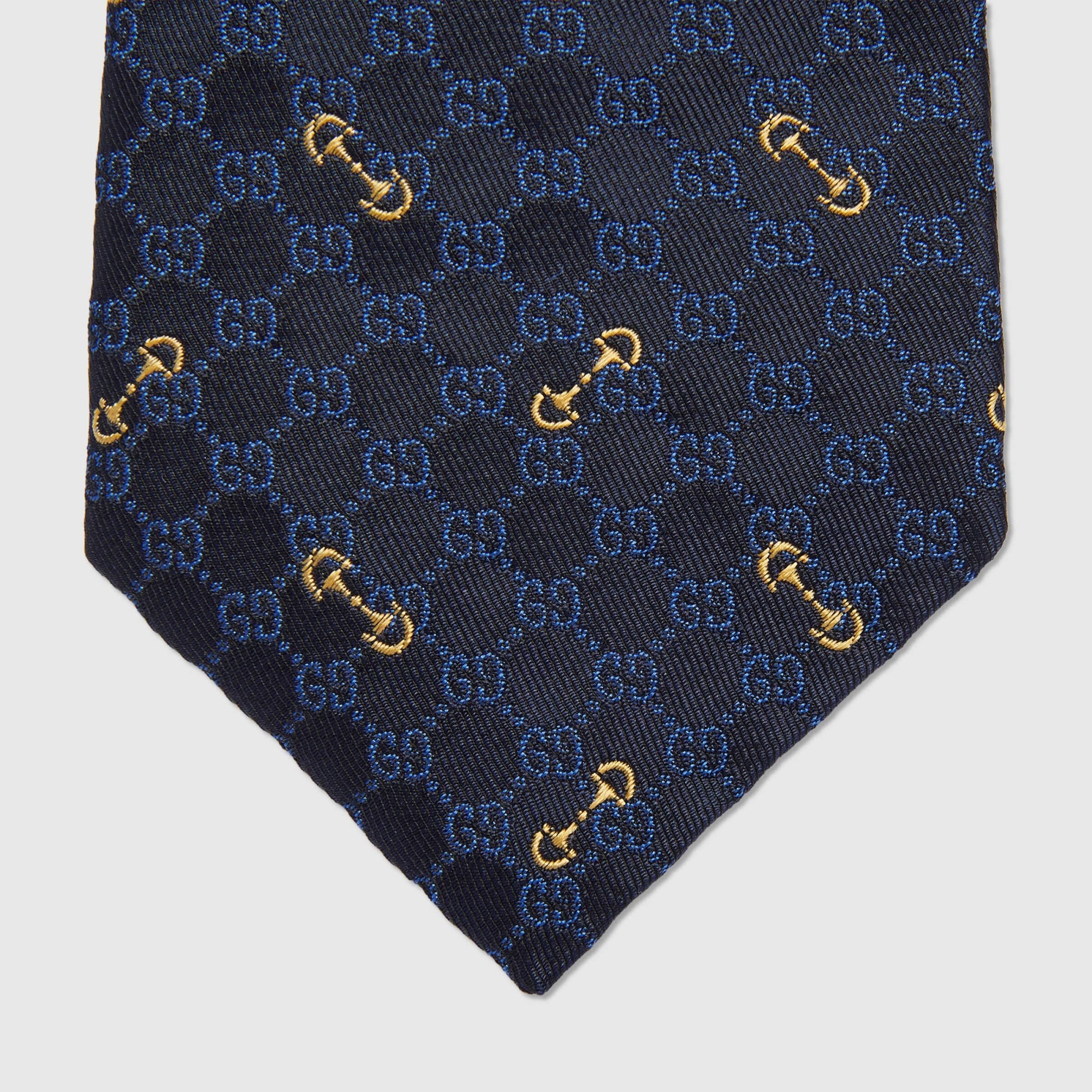 Gucci Monogram-pattern Silk Tie In Black