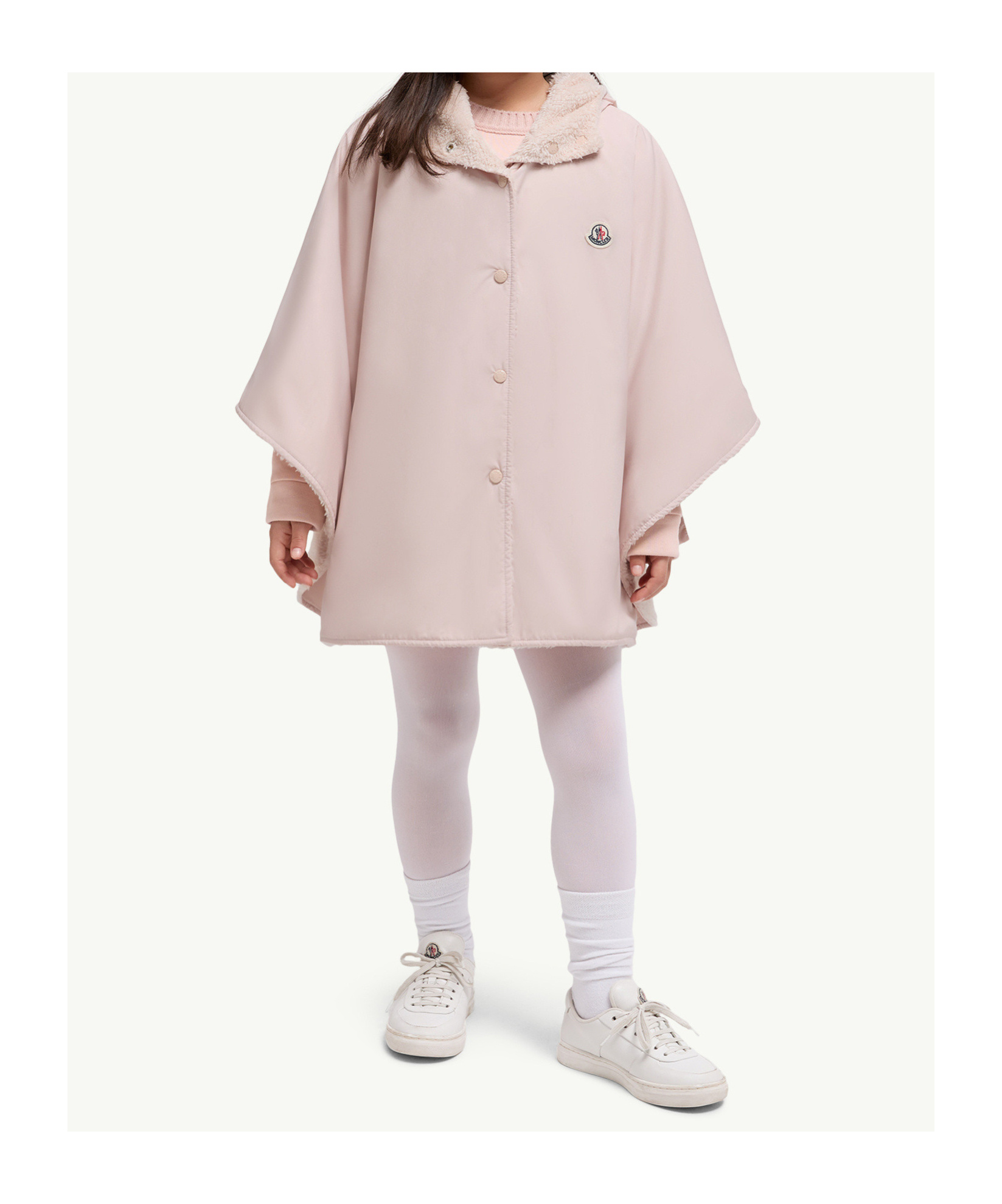 Moncler Double Hooded Cape In Pink