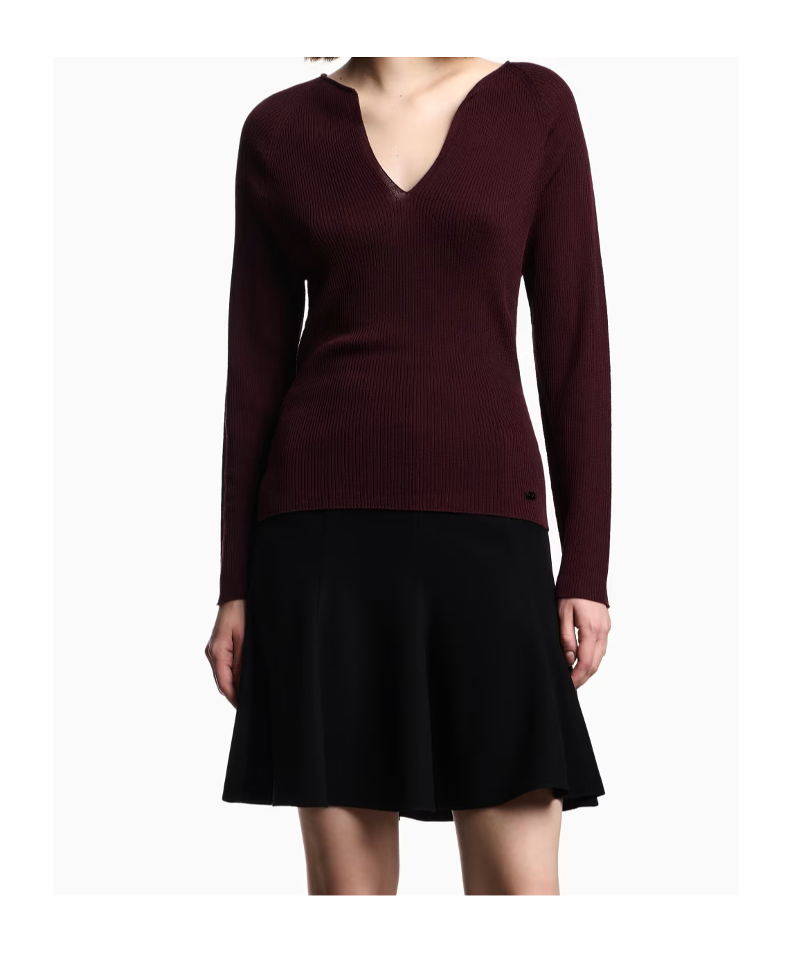 Emporio Armani V-neck Sweater In Burgundy