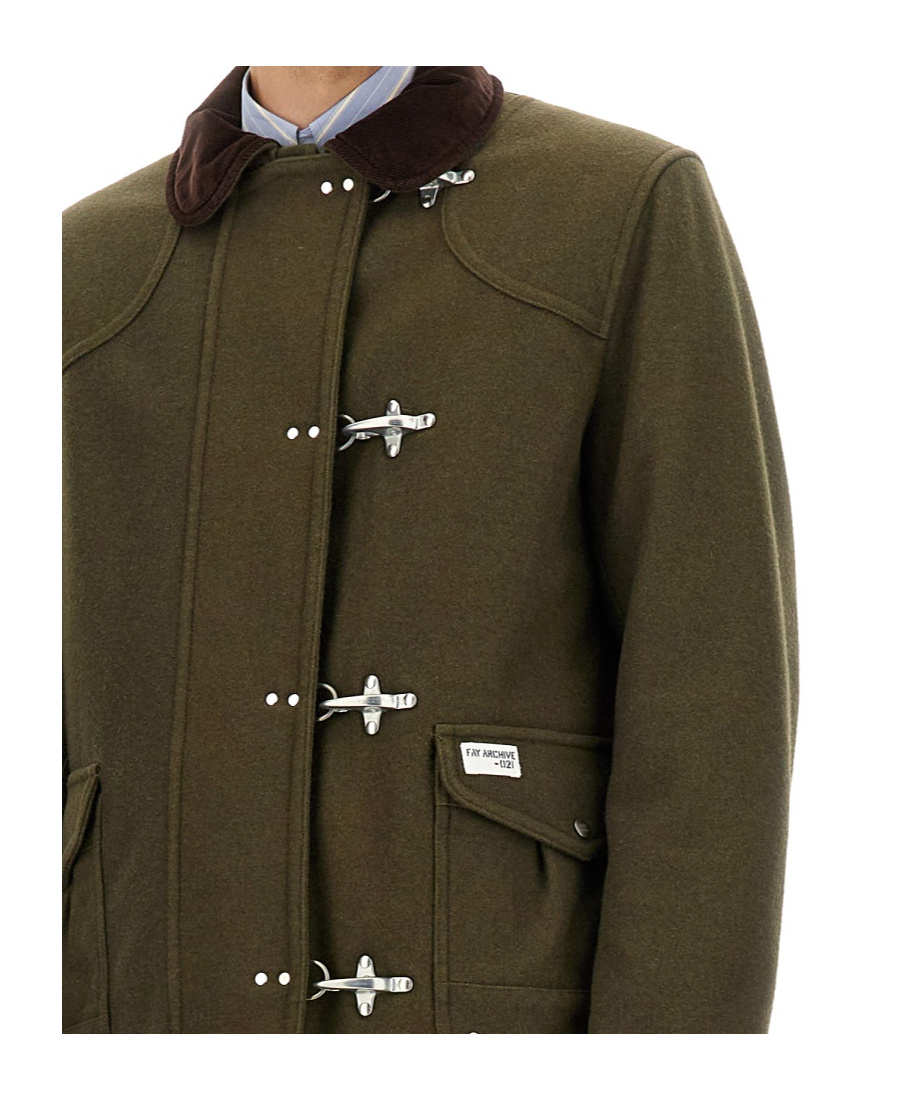 Fay Hook-fastening Patch-pocket Parka In Green