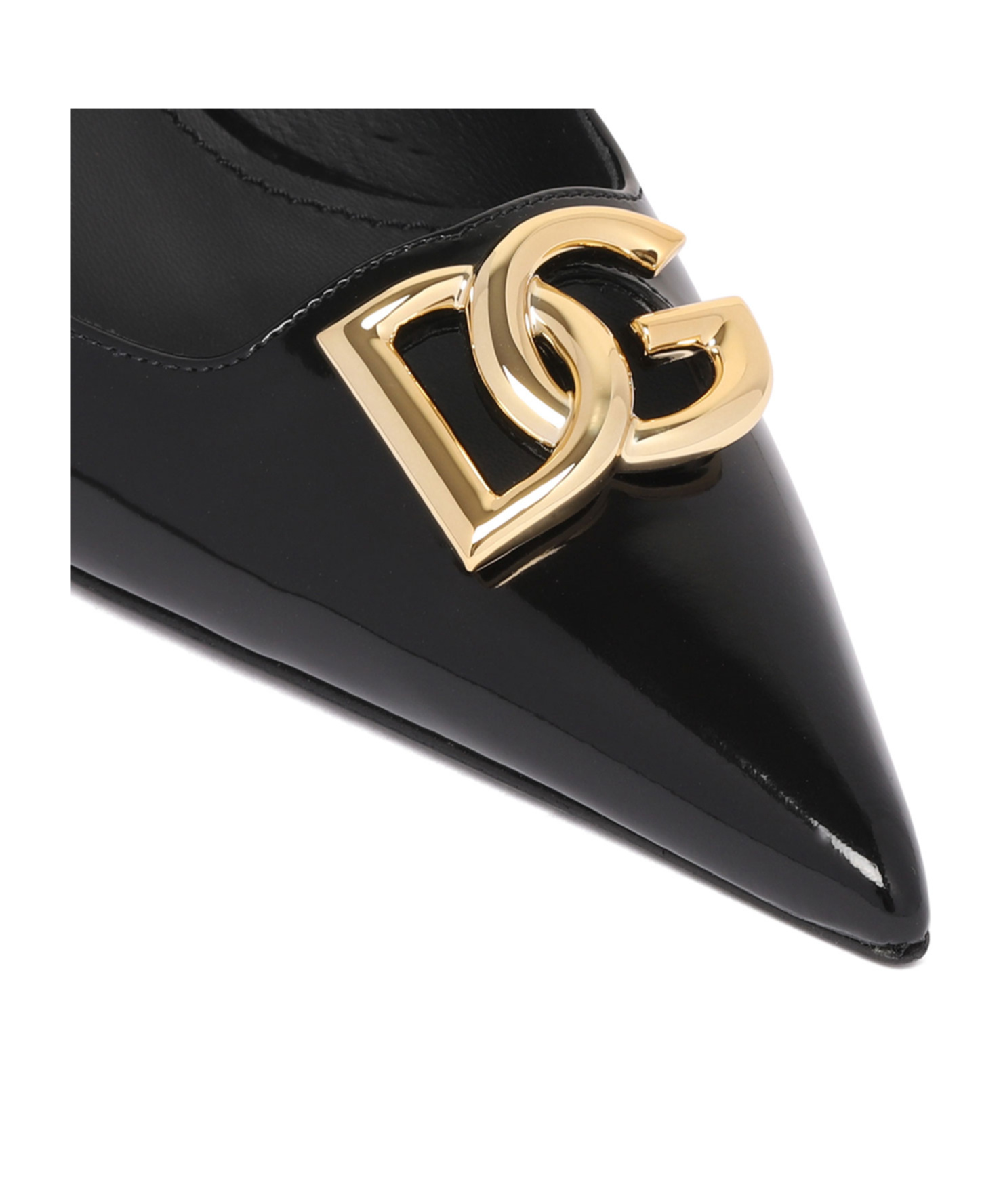 Dolce & Gabbana Pointed Toe Leather Pumps With Stiletto Heel In Black