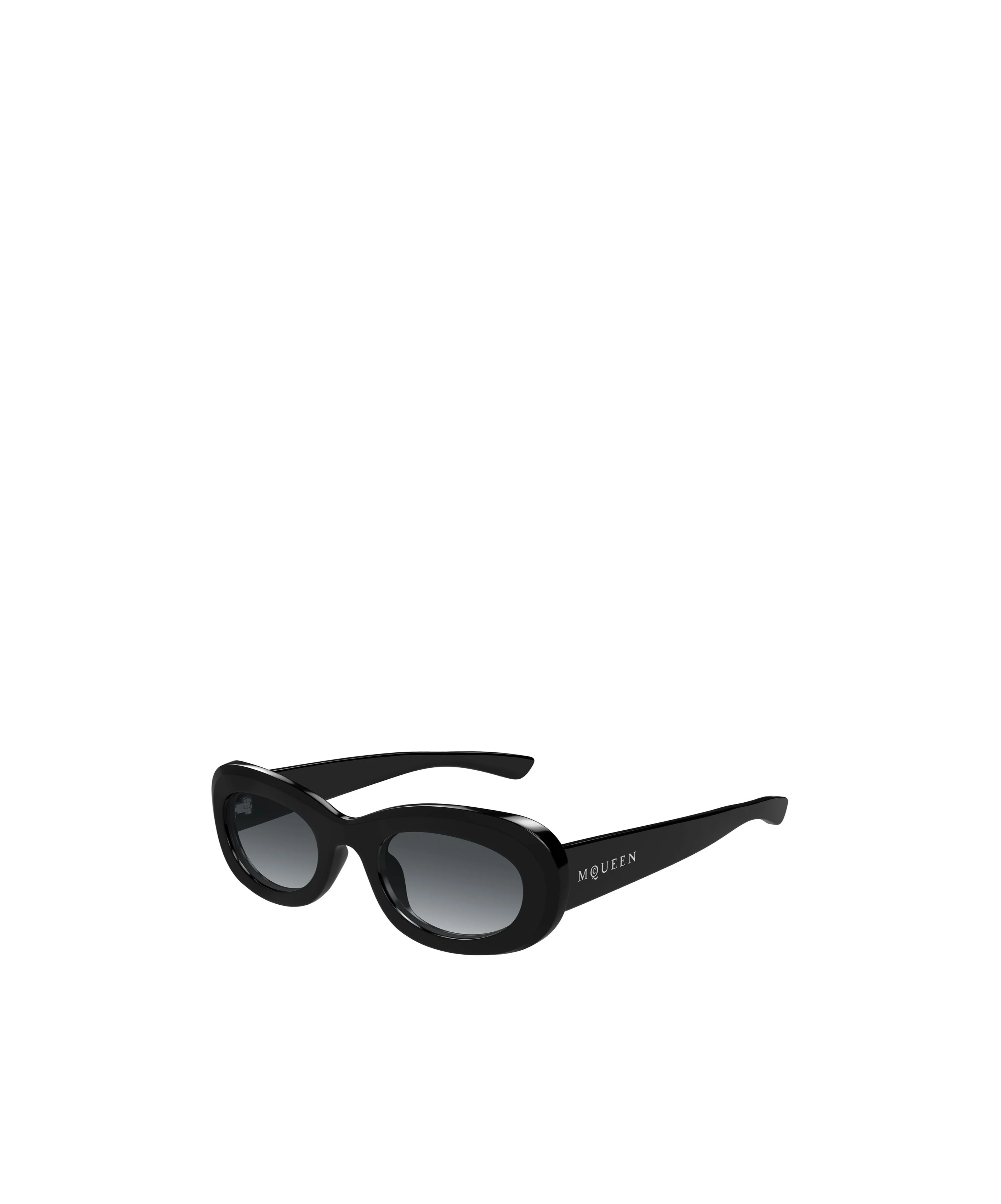 Alexander Mcqueen 51mm Oval Acetate Sunglasses In Black