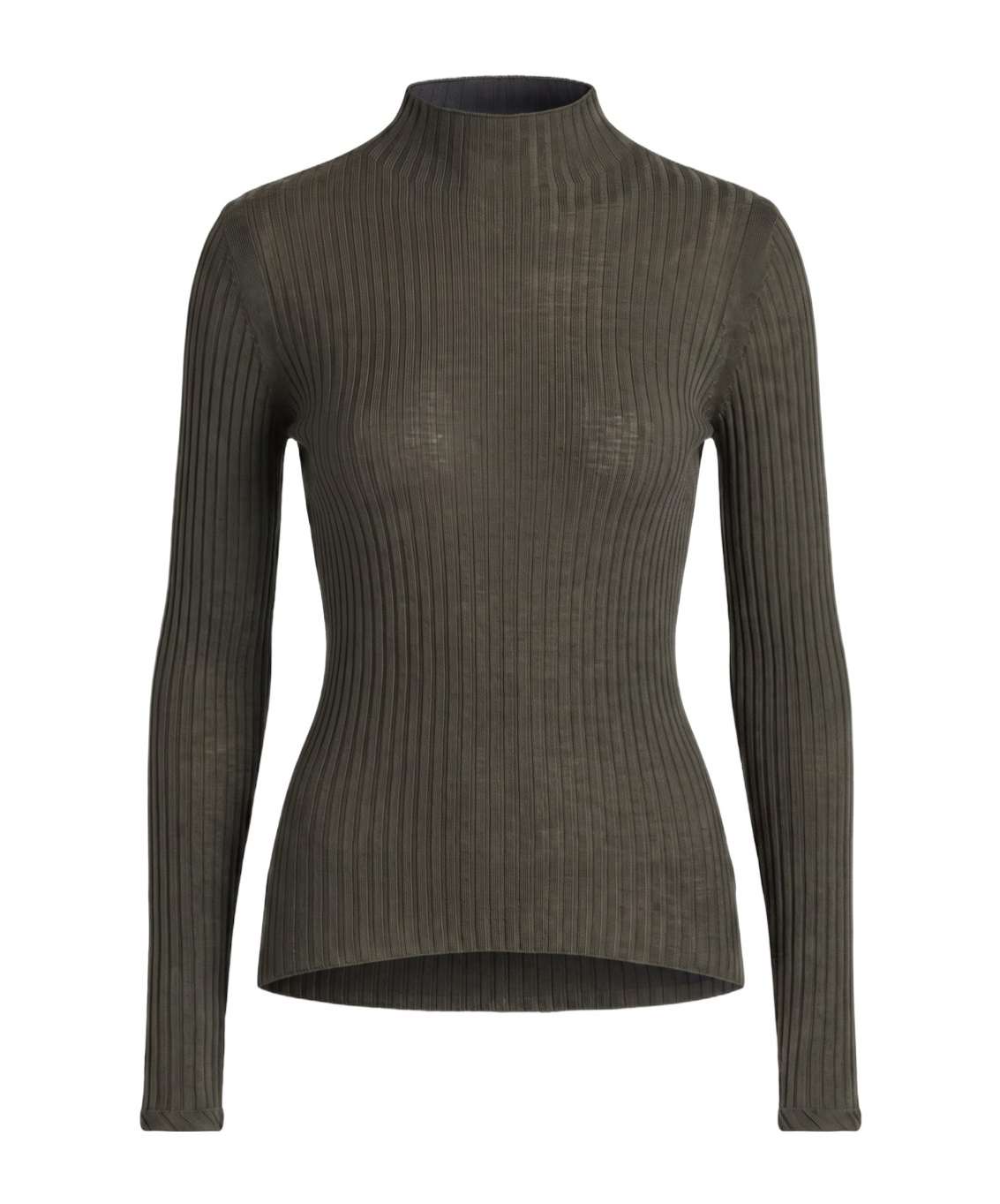 Patrizia Pepe Ribbed Long-sleeve Sweater In Green