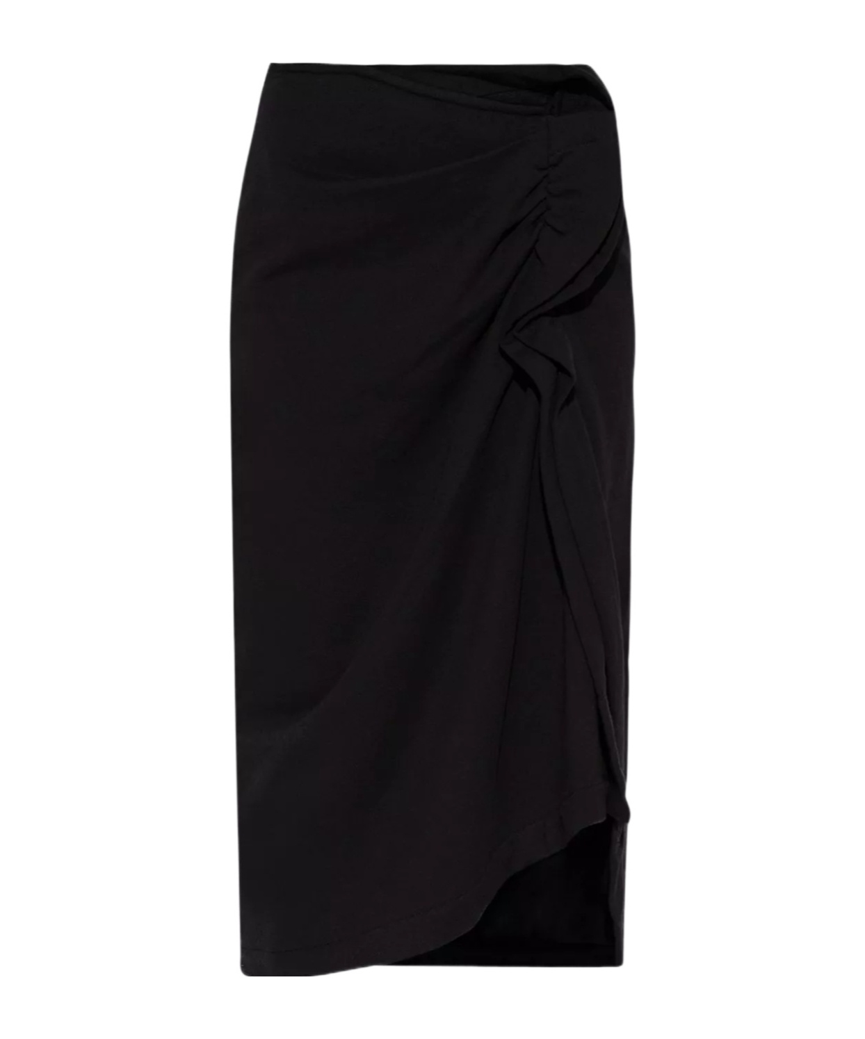 Dries Van Noten Asymmetric Hem Midi Skirt In Black