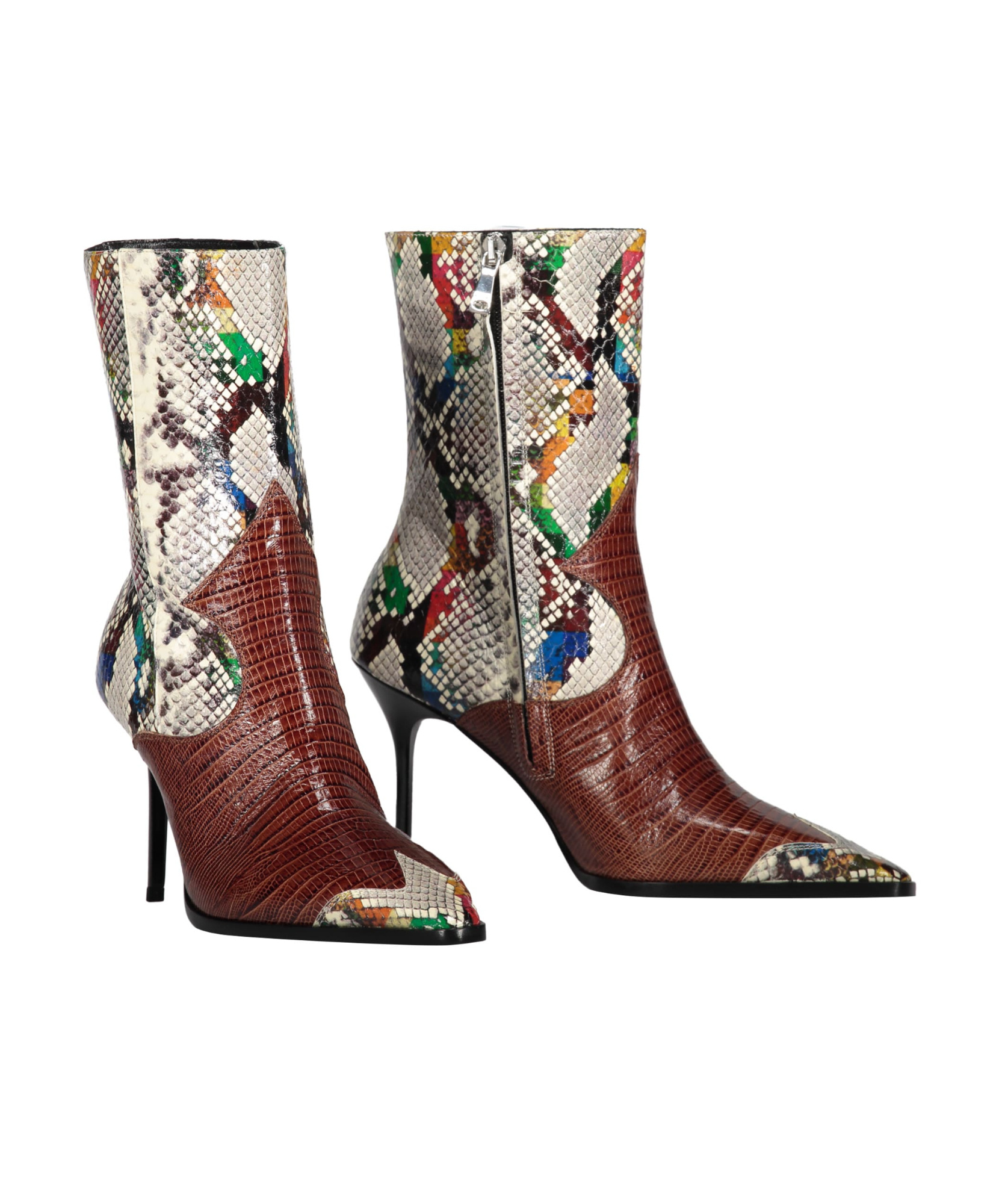 Shop Missoni Leather Boots In Multicolor