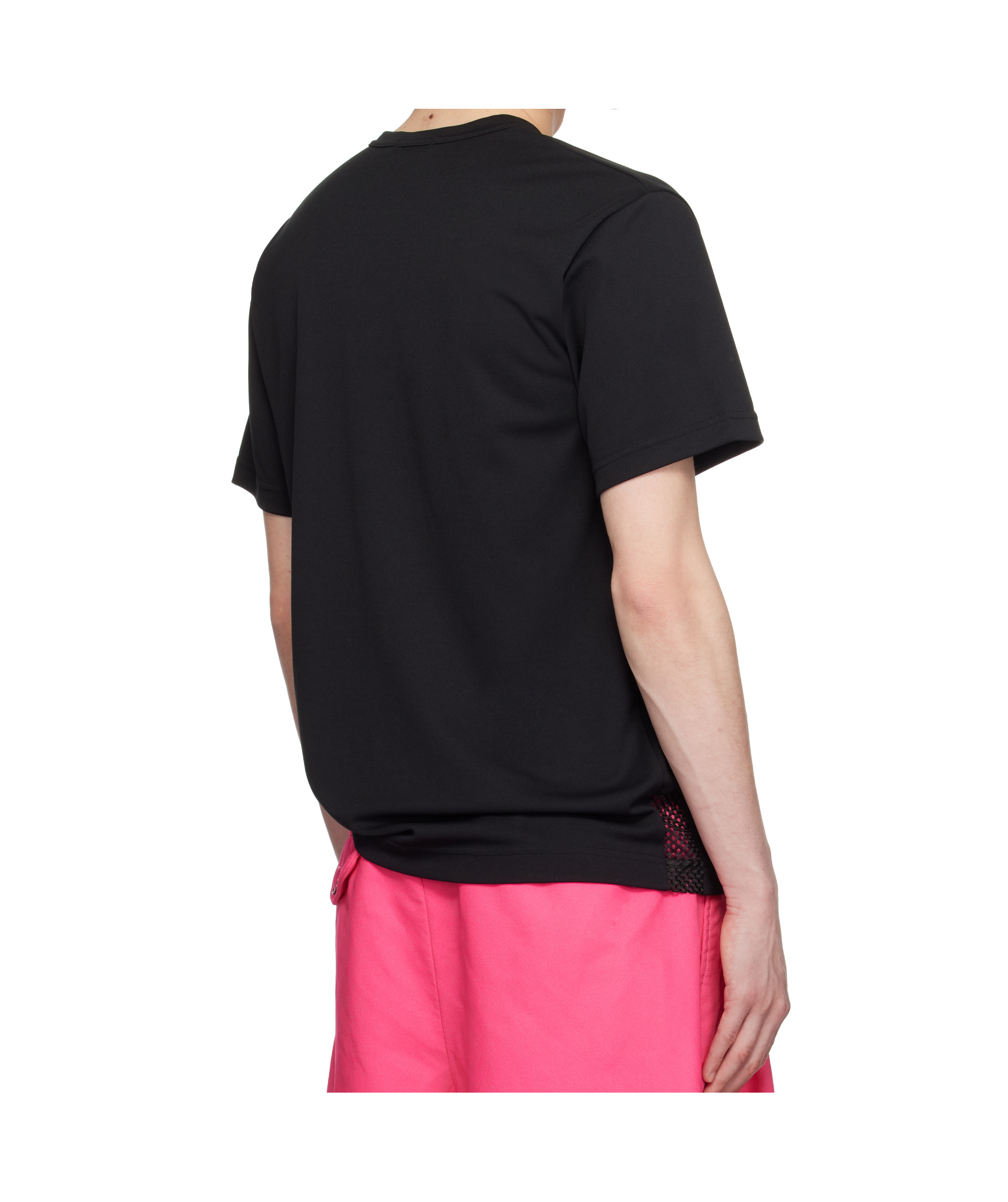 Comme Des Garçons Black Polyester Piqué X Mesh T-shirt